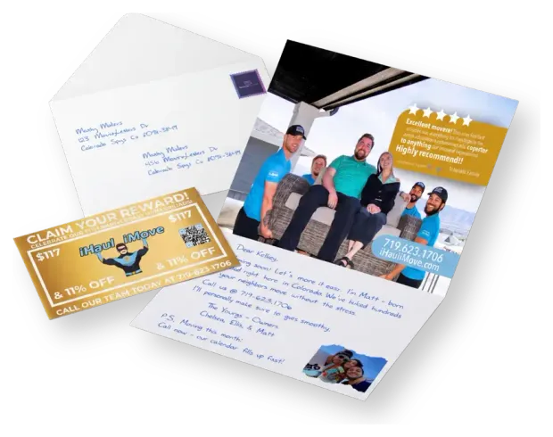 iHaul iMove letter, addressed envelope, and branded insert