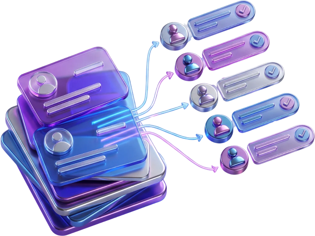 Metallic contact records branching into qualified people
