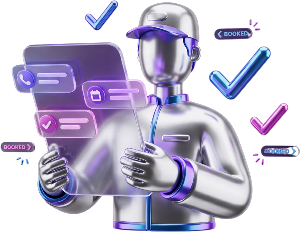 Metallic mover with booked opportunity checkmarks